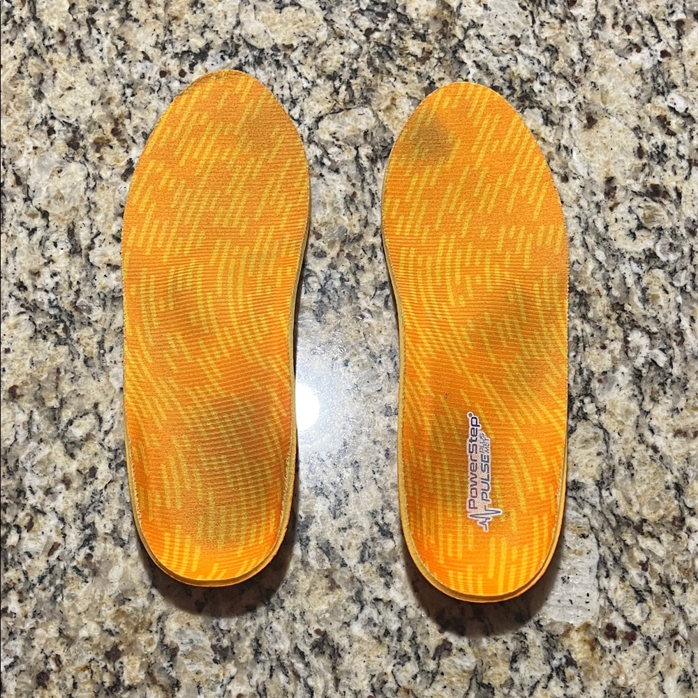 PowerStep Men's Athletic Shoe Insoles - Orange- Men’s Size 9 (For High Arches)